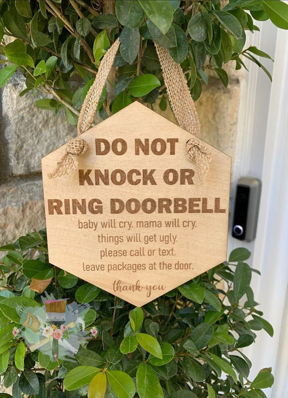 Door Bell Sign for New Baby