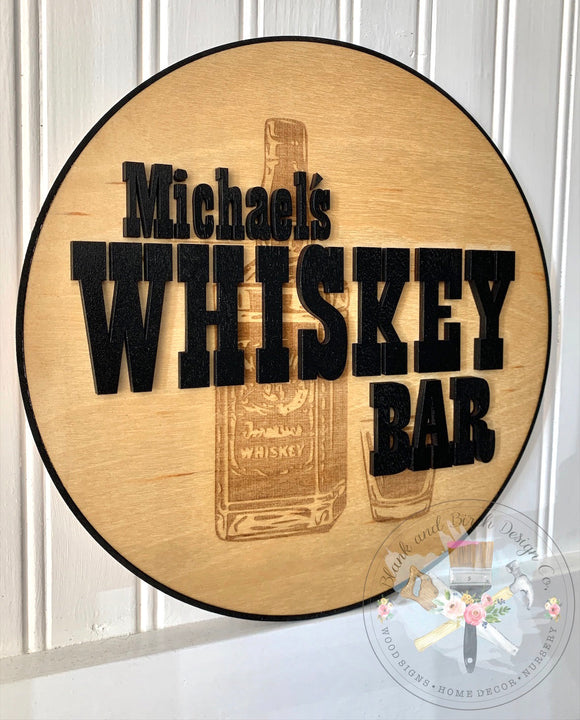 Personalized Whiskey Bar Sign